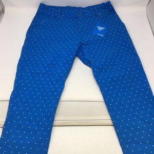 New- Columbia Womens PFG Bonehead Pants Blue White Swiss Dot Stretch Pockets 6R